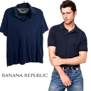 Banana Republic Men's Luxury Touch Dark Blue Polo L